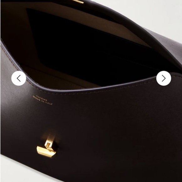 NWOT Toteme T-Lock leather shoulder bag in dark brown - Picture 3 of 12